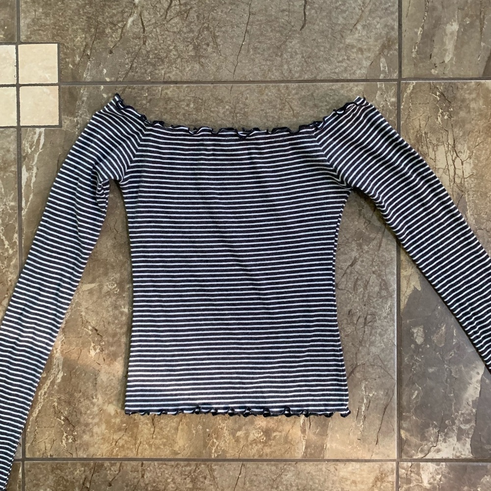 Hollister off the shoulder stripped long sleeve
